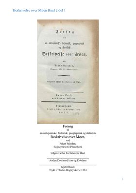 Beskrivelse Over Møen 1824 II deel del 1.